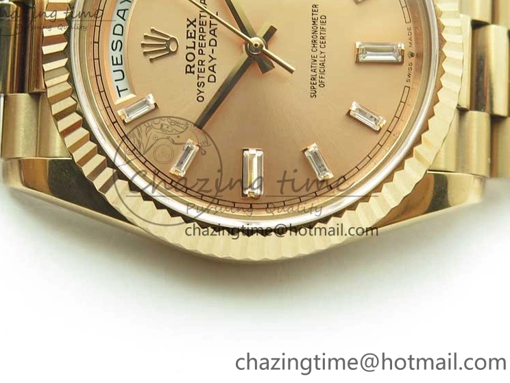 0409 Day-Date 40mm 228239 BP New Dial Version 904 RG T Crystal Markers RG Dial on RG President Bracelet A Popular 2834